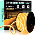 GZBtech Flexible LED Neon Rope Lights 50FT,AC 110-120V Waterproof Strip Light, 120 LEDs/M Cuttable Connectable Neon Lighting for Indoor Outdoor Home Decor/Commercial Building Use-Amber 15M-Ruum Studio Home