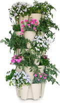 Greenstalk Patented Large 5 Tier Vertical Garden Planter with Patented Internal Watering System Great for Growing a Variety of Strawberries, Vegetables, Herbs, & Flowers (Stunning Stone)-Ruum Studio Home