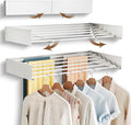 Wall Mounted Drying Rack,Drying Rack Clothing,Collapsible Hanging Racks for Laundry(35.5"-White)-Ruum Studio Home