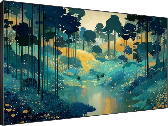 SIGNWIN 46"x72" Extra Large Framed Wall Art Whimsical Fantasy Forest, Vibrant Nature Landscape for Home Living Room Bedroom Decor (Frame Assembly Required)-Ruum Studio Home