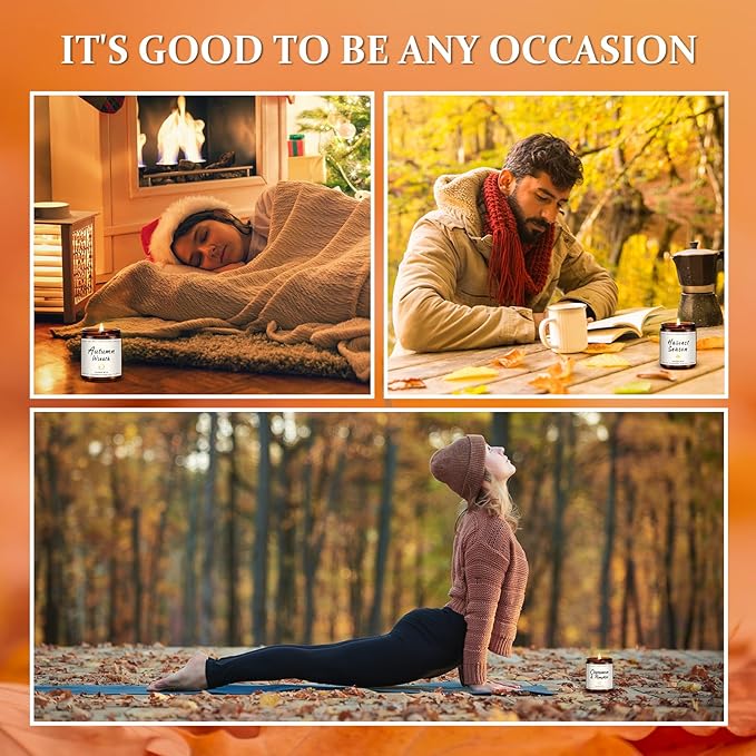 Auelife Fall Candle, Autumn Wreath Scented Soy Candles for Home, Aromatherapy Candle Gift Set for Women & Men, Cozy Fall Décor, 7oz – Perfect for Autumn Relaxation and Home Ambiance-Ruum Studio Home