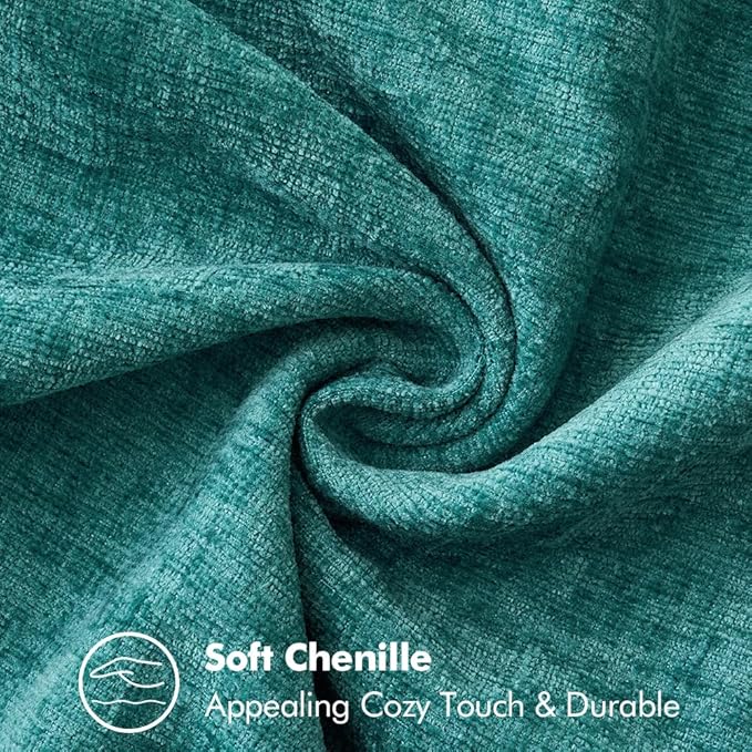 MIULEE Pack of 2 Couch Throw Pillow Covers 20x20 Inch Teal Farmhouse Decorative Pillow Covers with Stitched Edge Soft Chenille Solid Dyed Spring Pillow Covers for Sofa Bed Living Room-Ruum Studio Home