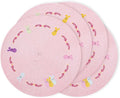 Whaline 4Pcs Round Bunny Easter Placemats Pink Rabbit Embroidered Place Mats Spring Cute Rabbit Dinner Table Mat Easter Dining Kitchen Table Mats for Home Wedding Baby Shower Birthday Party Decor-Ruum Studio Home