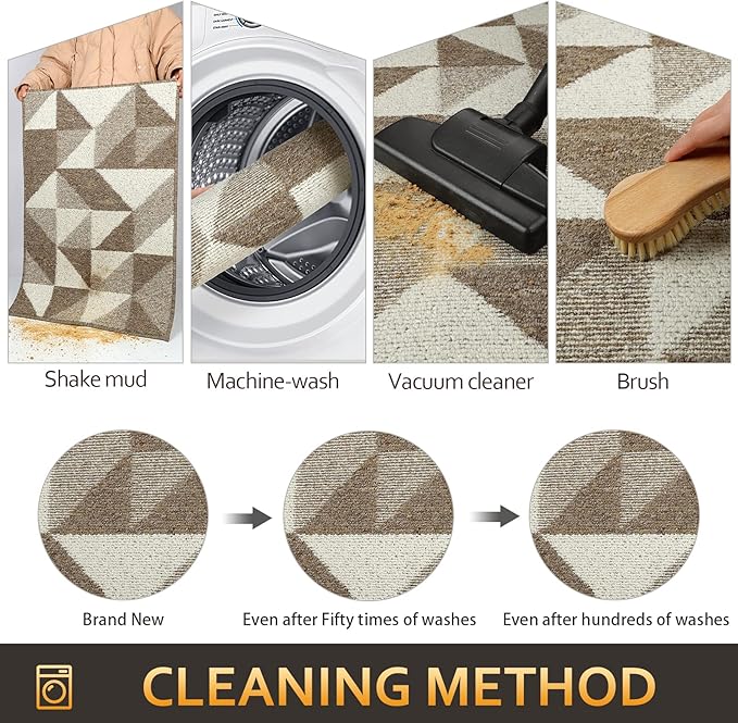 hicorfe Indoor Doormat,24"x35" Front Back Door Mat Rubber Backing Non Slip Door Mats,Low-Profile Absorbent Resist Dirt Entryway Doormat Inside Floor Mats for Entrance-Ruum Studio Home