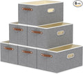 Yawinhe Foldable Storage Baskets for Shelves, Fabric Closet Organizers, Bins with 3 Handles, Cubes for Clothes, Grey, 15''Lx9.8''Wx8.3''H, 6-Pack-Ruum Studio Home