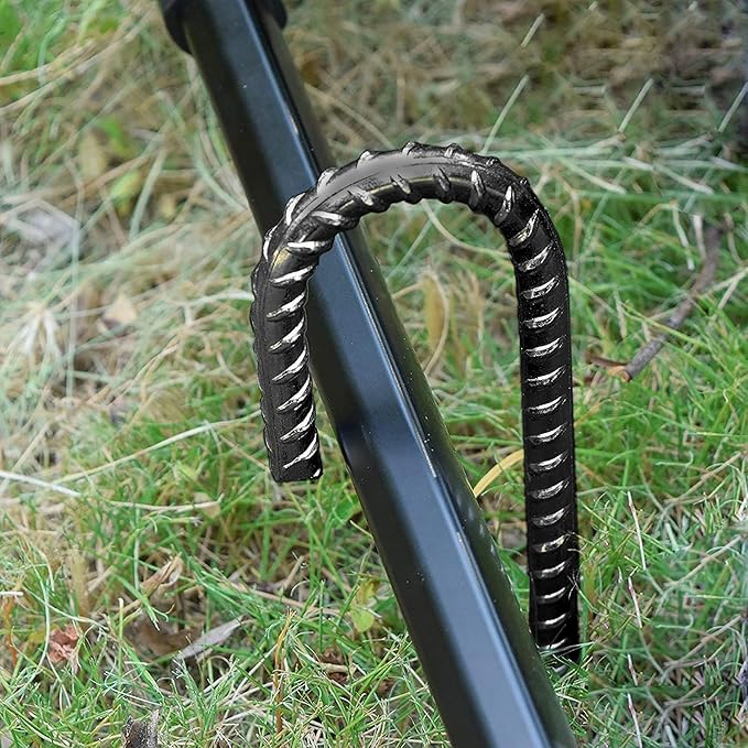 16" Ground Rebar Stakes Heavy Duty J Hook Ground Anchors, 5/16 inch Curved Steel Tent Stakes Anti Rust Steel Ground Stakes for Chain Link Wire Fencing, Pack of 40, Black-Ruum Studio Home