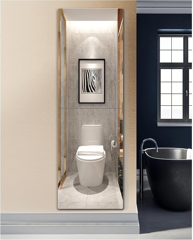 Shatterproof Wall Mirror Full Length for Bedroom, Acrylic Gym Mirrors For Home, Extra Thick: 0.12 inch, 14 x 24 inch x 2 Pcs, Workout Mirrors Safe for Kids, Over The Door, Long Wall Mounted-Ruum Studio Home