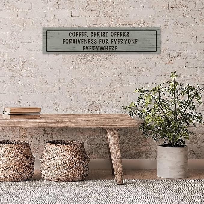 Generic Wood Sign Coffee Offers Forgiveness for Everyone Everywhere Rustic Wooden Hanging Sign Home Farmhouse Kitchen Wall Decor 16 x 4 Inch-Ruum Studio Home