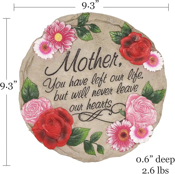Spoontiques - Garden Decor - Mother Left Our Life but Never Hearts - Decorative Stone for Garden-Ruum Studio Home