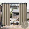 HolidayIdeas 2 Panels Linen Outdoor Curtains for Patio Waterproof Taupe Curtains 84 inch Length-Indoor Outside Curtains Weatherproof, Privacy for Pergola, Porch, Cabana, Gazebo 54" Wide x 84" Long-Ruum Studio Home