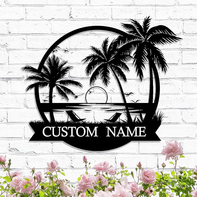 Custom Metal Beach Wall Art Sign - Personalized Size Outdoor/Indoor, Surfboard Decor, Lake House & Coastal Home Decor, Summer Gift - MADE IN USA-Ruum Studio Home