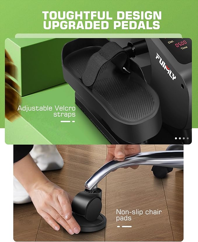 FUNMILY Under Desk Elliptical Machine, Large LCD Ellipse Leg Exerciser as Seen on TV, While Sitting for Seniors/Adults, 100% Pre-Assembled Exercise Equipment with Remote & Magnetic Storage-Ruum Studio Home