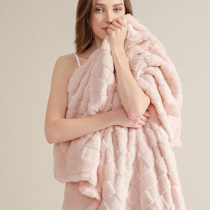 Bedsure GentleSoft Light Pink Throw Blanket for Couch - Super Soft Cozy Blankets Gifts for Women Men Girls, Cute Small Fleece Throws for Bedroom Home Decor, 50x70 Inches-Ruum Studio Home