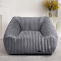 HABUTWAY Bean Bag Chair, Giant Bean Bag Chairs for Adults and Kids, Bean Bag Sofa, Lazy Floor Sofa, Faux Fur Beanbag Chair with Armrests for Living Room Bedroom (Grey)-Ruum Studio Home