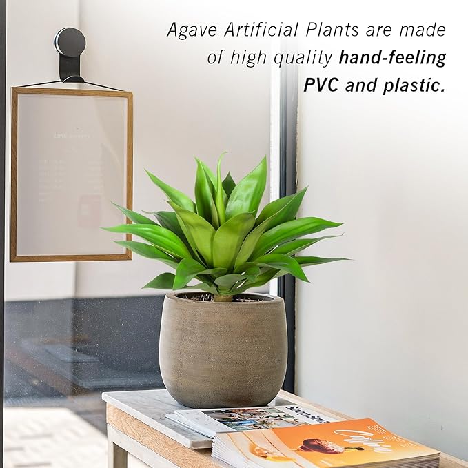 Artificial Agave Plants,Large UV Resistant Fake Agave Planters for Indoor and Outdoor Decorating Artificial Plants for Outdoors Plants(2Pack, 22")-Ruum Studio Home
