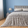 GONAAP Fuzzy Faux Fur Throw Blanket Queen Size Frosty Grey Super Soft Cozy Plush Fuzzy Shaggy Blanket for Couch Sofa Bed (Frosty Grey, Queen(90"x90"))-Ruum Studio Home