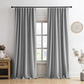RAIN CITY Grey Blackout Curtains&Drapes 104 Inch Long, Back Tab Pinch Pleated Look Draperies with Hooks Thermal Curtains for High Living Room Sliding Door 50 Wide Set of 2-Ruum Studio Home