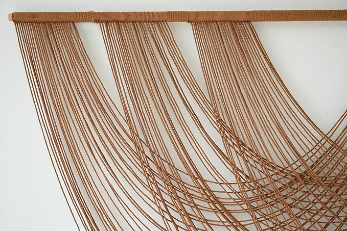 Large Macrame Wall Hanging Brown Die-Dyed 59.00" W x 31.00" L Boho Wall Decor Yarn Tapestry Craftsmanship Home Macrame Wall Decor-Ruum Studio Home