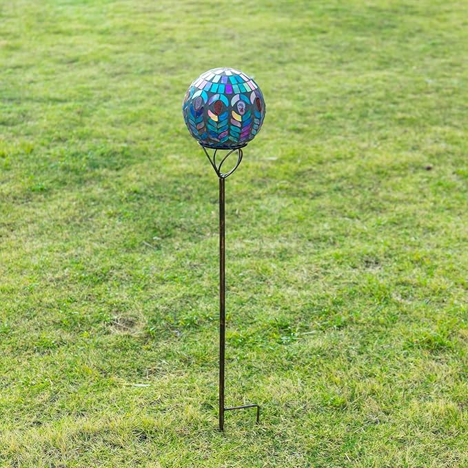 VCUTEKA Solar Lights Outdoor Garden Decor Mosaic Solar Garden Lights Waterproof Glass Ball LED Pathway Stake Light for Landscape Lawn Patio Yard Decoration 6 inch-Ruum Studio Home