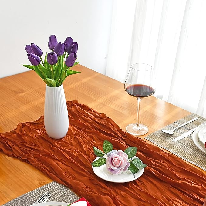 Mandy's Artificial Tulips 20 Stems Dark Purple PU Faux Flowers for Wedding Home Decor 13.5 Inch-Ruum Studio Home