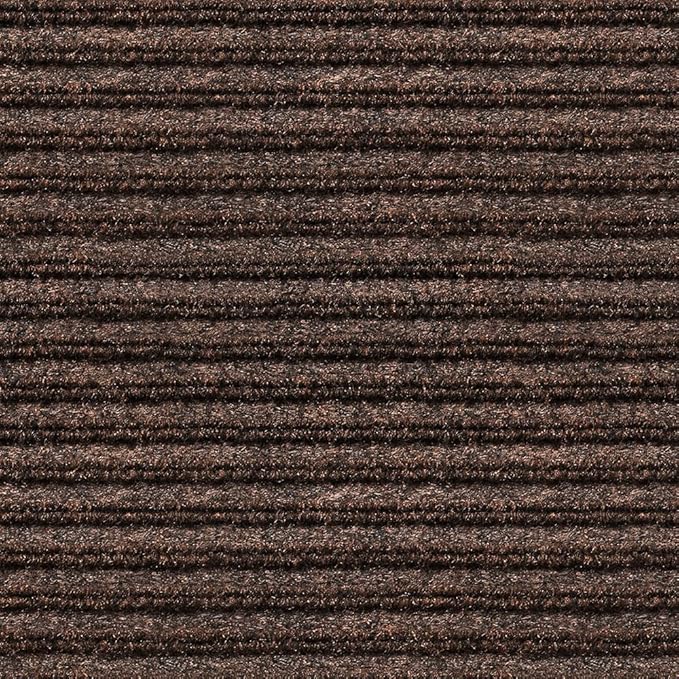 House, Home and More Indoor Outdoor Double-Ribbed Carpet Runner with Skid-Resistant Rubber Backing - Bittersweet Brown - 4 Feet x 20 Feet-Ruum Studio Home