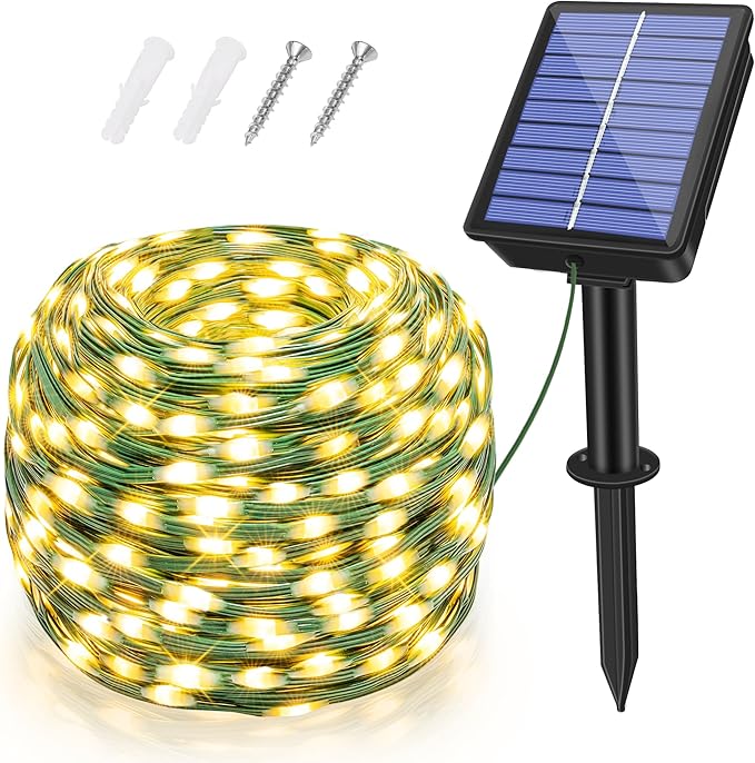 Solar String Lights 240LED 79FT, IP67 Waterproof Solar Lights for Outside with 8 Lighting Modes, Upgraded Solar Panel Fairy Lights for Garden Party Wedding Decorations (Warm White)-Ruum Studio Home