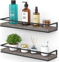 Meangood Floating Shelves Wall Mounted Set of 2, Rustic Wood Wall Storage Shelves for Bedroom,Living Room,Bathroom, Kitchen Pine-Ruum Studio Home