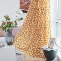 Sutuo Home Boho Curtain Semi-Blackout Yellow Florals Print Cotton Linen Fabric, Handmade Tassels Rod Pocket Bohemian Farmhouse Country Window Drapes for Living Bedroom, 59" W x 84" L, 1 Panel-Ruum Studio Home