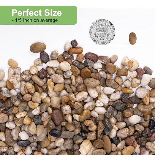 5 lbs Drainage Rocks for Potted Plants, 1/5 Inch Small Pebbles for Indoor Plants, Decorative Gravel for Vases, Bamboo, Succulent, Terrarium, Crafts, Cactus-Ruum Studio Home