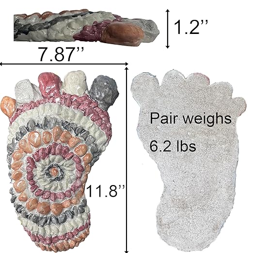 Garden Stepping Stones - Decorative Garden Stones for Patio, Deck, Garden or Sidewalk Faux Cobblestone Stepping Stones (Set of 2#A-Ruum Studio Home