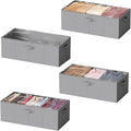 SpaceAid 4 Pack 10" High Under Bed Storage Containers, Large Underbed Storage Organizer Bins with Lids for Bedroom, Dorm, Clothes, Closet Organization, Bed Sheets and Blankets (Gray)-Ruum Studio Home