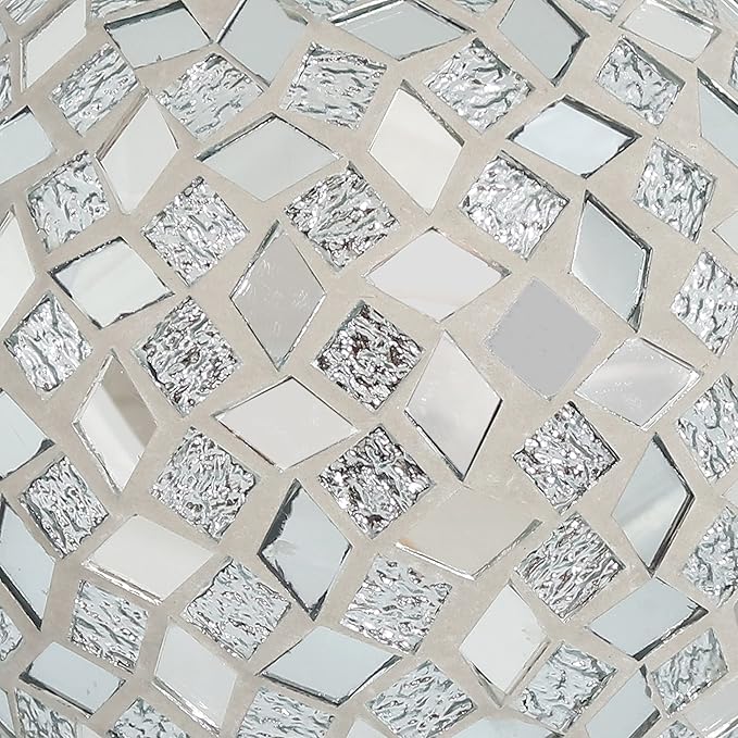 Sunnydaze 10-inch Gazing Ball for Garden - Crackled Glass Mosaic Gazing Globe for Outside - Mirrored Diamond Mosaic-Ruum Studio Home