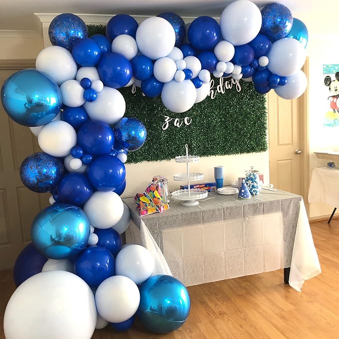 130pcs Royal Blue Balloons Different Sizes 18" 12" 10" 5" Party Latex Balloons for Birthday Graduation Baby Shower Anniversary Nautical Party Decorations-Ruum Studio Home
