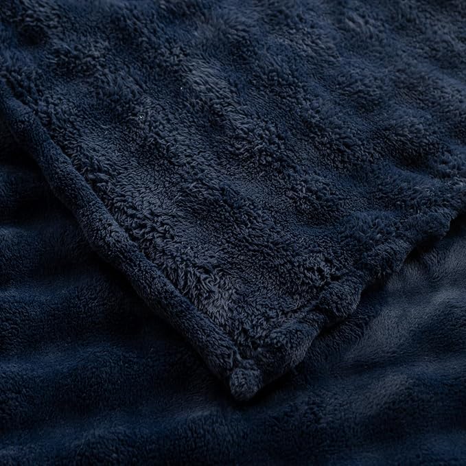 YUSOKI Luxury 3D Bubble Throw Blanket 3.1lb,All Ages,Home Decoration, (Navy,60 * 80inches)-Ruum Studio Home