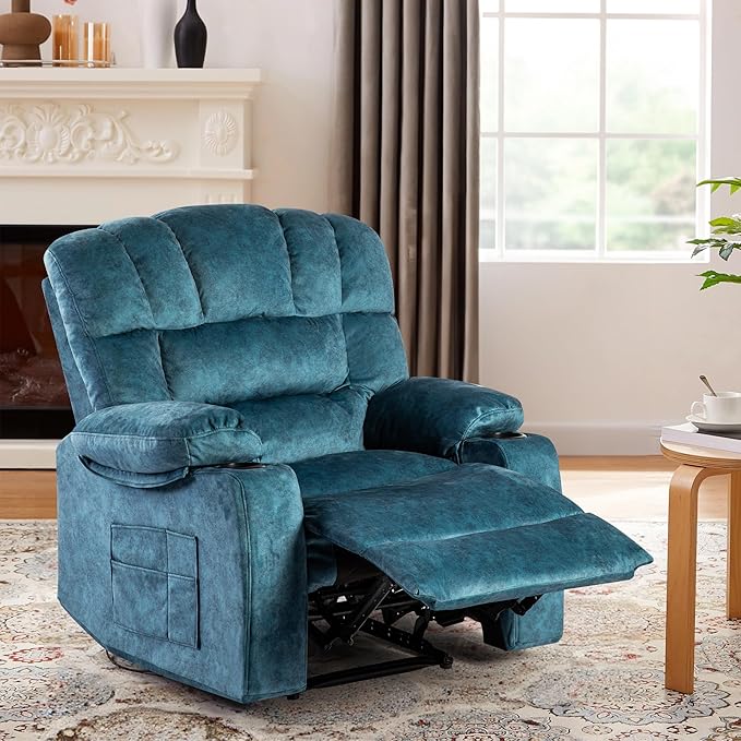 Recliner Chair Manual Modern Ergonomic Lounge Single Sofa Seat Living Room Lounge Recliners on Clearance Foam Filling-Ruum Studio Home
