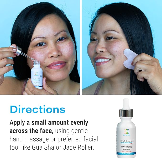 Facial Lymphatic Drainage Oil for Gua Sha Facial Tools, Lymphatic Drainage Massager Face with Jojoba & Coconut Oil, Use with Face Roller, Jade Roller, Guasha Tool for Face & Neck, 1 Fl Oz-Ruum Studio Home