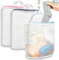 3Pcs Hanging Laundry Bags for Socks with S Hooks, 3 Color Mesh Laundry Bags for Washing Machine-Ruum Studio Home