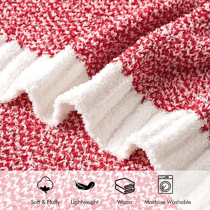 MIULEE Red Super Soft Throw Blanket for Couch, Cozy Fluffy Warm Blankets Lightweight Knit Throw Blankets for Sofa, Bed, Chair, Living Room, Camping, Picnic, 60 x 80 inch-Ruum Studio Home