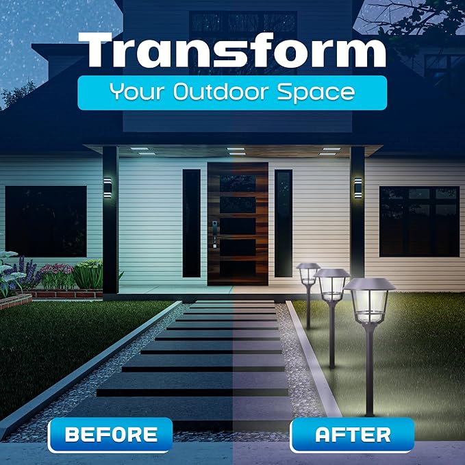 Solar LED Path Lights 4 Pack – 12 Lumens, Warm White, Oil-Rubbed Bronze, Solar Powered, Stainless Steel, Weather-Resistant for Garden, Walkway, Patio-Ruum Studio Home