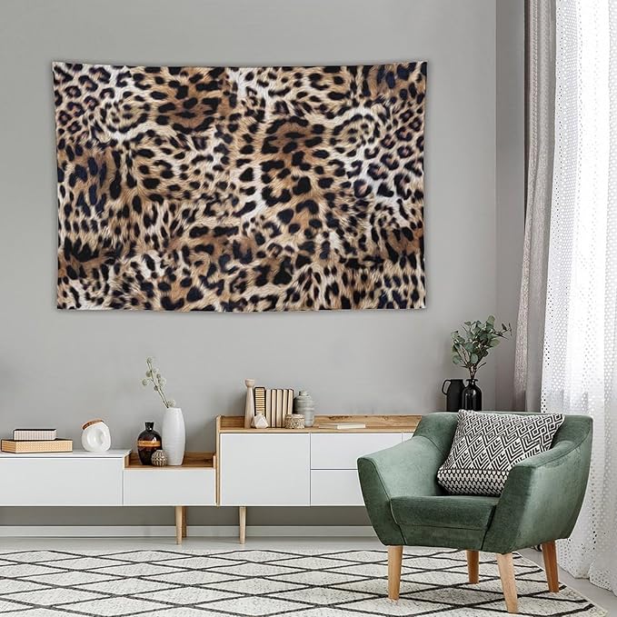 HZOHNAGO Leopard Print Tapestry Nature Wildlife Vintage Cheetah Fur Spot Animal Skin Wild Animals Spots Printed Wall Tapestry Painting Wall Hanging for Bedroom Living Room Dorm 90" W x 60" H-Ruum Studio Home