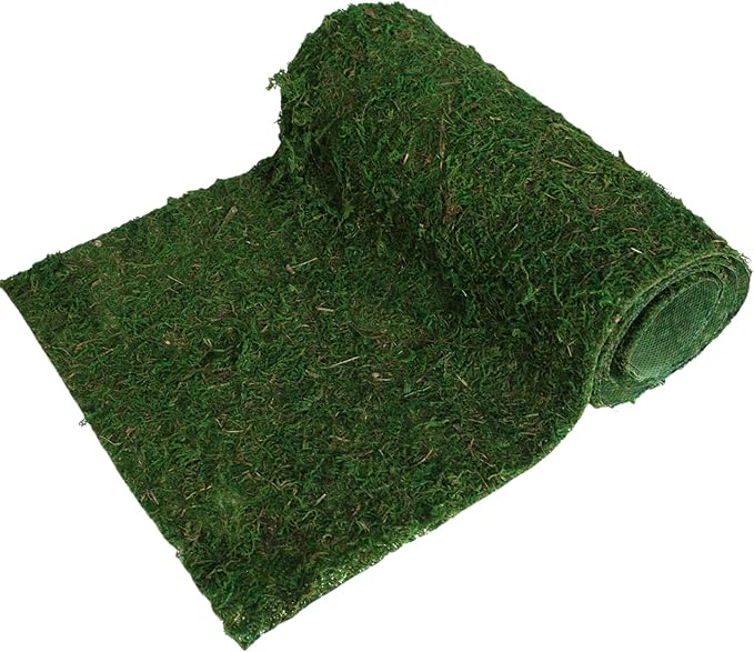 Moss Roll, Dried Moss for Crafts, Moss Table Runner for Fairy Gardens, Wedding Woodland Decor, Preserved Moss Mat for Table Decoration (12" W x 60" L)-Ruum Studio Home