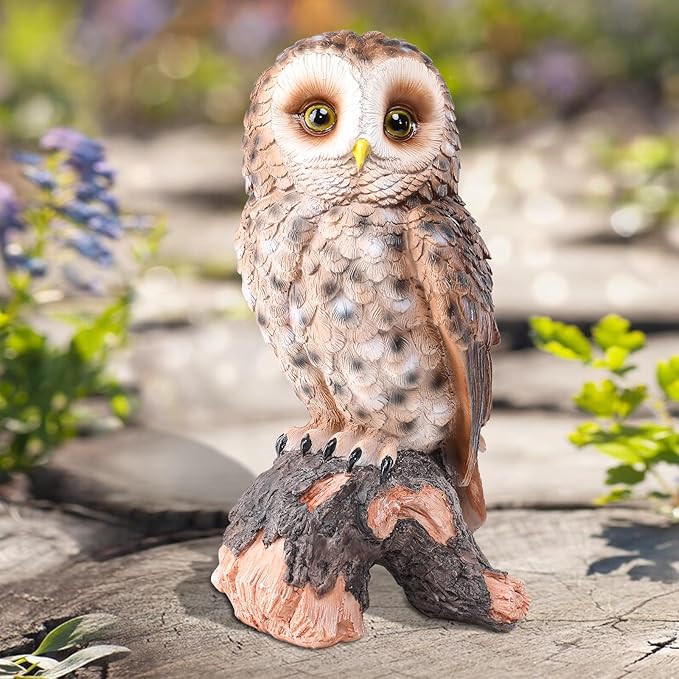 WONDER GARDEN Owl Statue Decor, Outdoor Resin Owl Figurine Sculpture for Home Porch Patio Lawn Yard Decorations or Housewarming Gifts-Ruum Studio Home