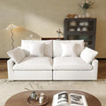 JACH Sectional Couches for Living Room, Cloud Sectional Couch with Deep Seat, Down Filled Modular Sofa, Covers Removeable & Washable,Love Seat Sofas Furniture for Living Room, White-Ruum Studio Home