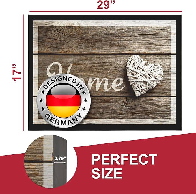 Floor Mat - for Indoor and Outdoor Use - Doormat - Non-Slip - Front Door Shoe Scraper - Size: 17x29-Ruum Studio Home