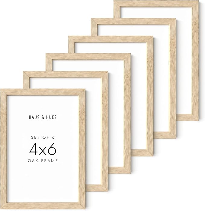 HAUS AND HUES Solid Oak Picture Frame Set - Beige Gallery Wall Frames, Tabletop Frames, Bulk Pack-Ruum Studio Home