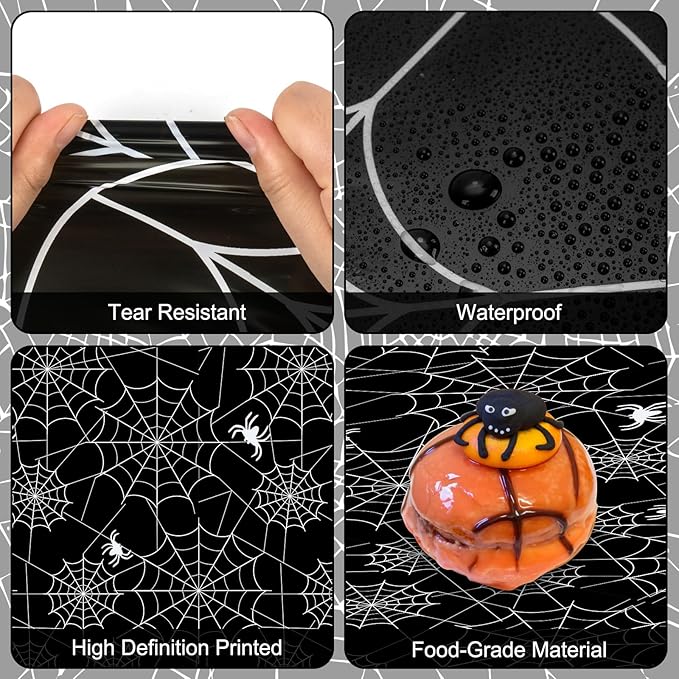 2 Pcs Halloween Tablecloth - Plastic Halloweens Spider Webs Table Cloth, Black Disposable Rectangle Spiderweb Table Cover for Halloween Party Decorations Supplies Favors Tables Decor, 108 x 54 Inch-Ruum Studio Home