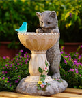 Cat Statues for Bird Bath: Outdoor Sculptures for Garden Lawn Patio Yard Balcony Porch - Unique Gifts for Mother Grandma Women-Ruum Studio Home