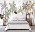 Hand Painted Coconut Tree Wallpaper Bedroom Tropical Plants Leaves Landscape Wall Mural Living Room (Not Peel and Stick)-Ruum Studio Home