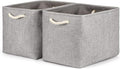 Bidtakay Grey Baskets [2-Pack] Shelf Baskets for Storage 16" X 11.8" X 11.8" Large Fabric Rectangular Decorative Storage Basket Organization Bins for Shelves Closet Home Organization(Grey)-Ruum Studio Home