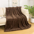 YUSOKI Luxury 3D Bubble Throw Blanket 2lb,All Ages,Home Decoration, (Brown,50 * 60inches)-Ruum Studio Home